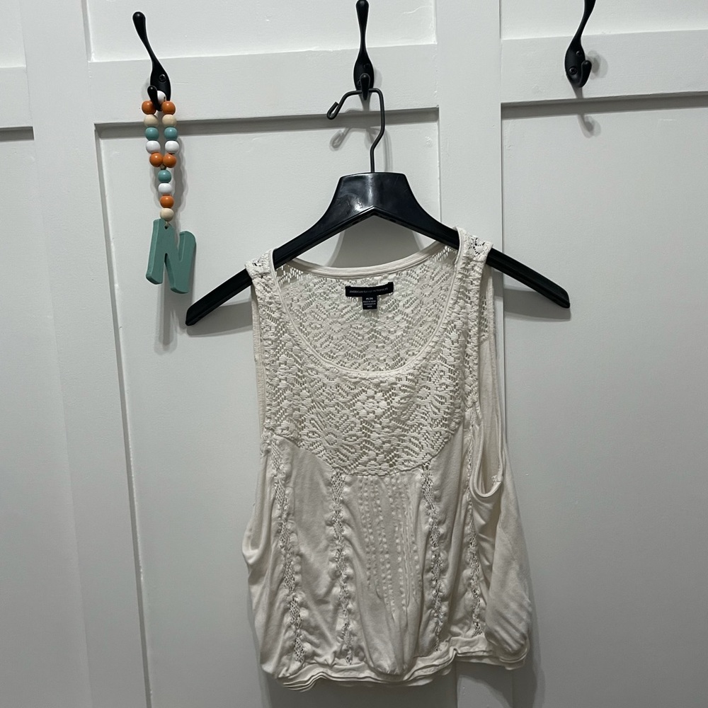American Eagle Bohemian Lacey Top! Size‎ Medium. Off White!